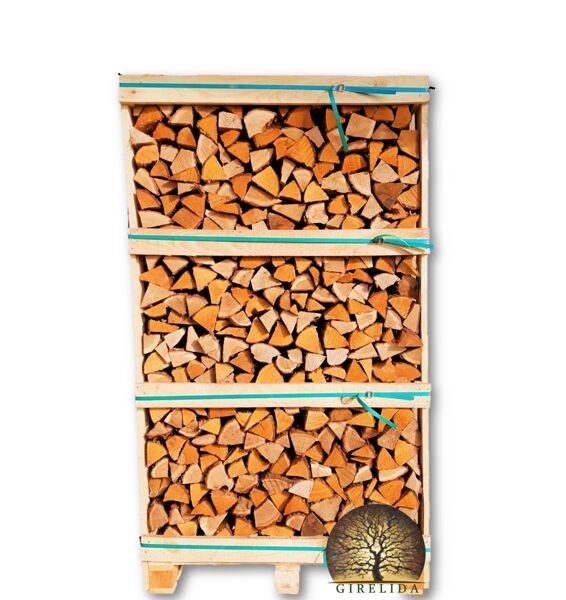 Kiln dried oak firewood in 1,8 RM wooden crates