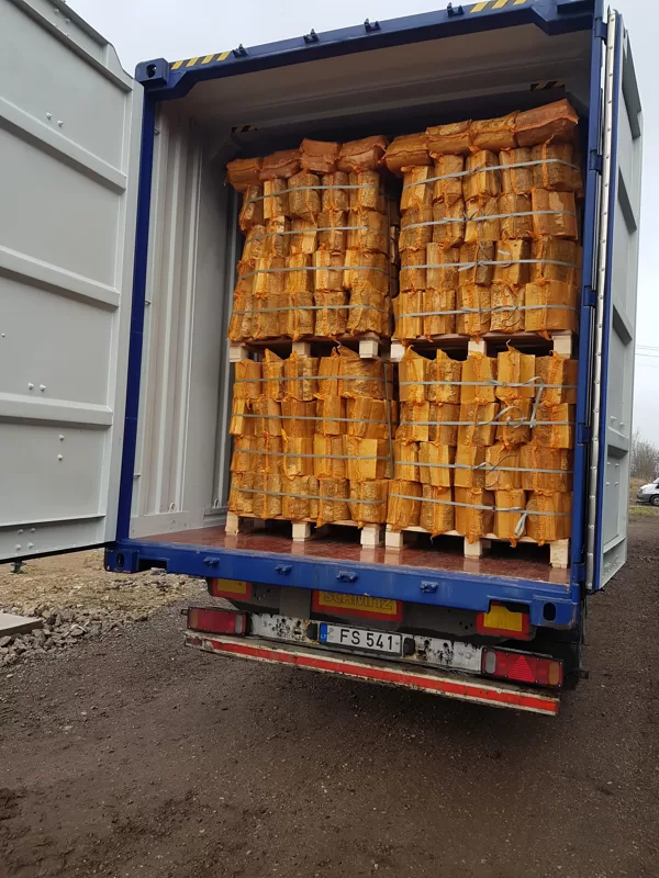 2460 pc. Bags in the a marine container